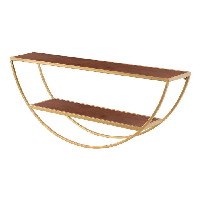 Iron and Solid Sheesham Wood 2 Piece Accent Shelf - Furnishiaa -  - 