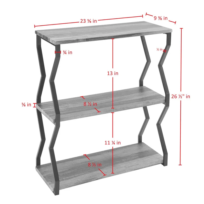 Iron and Solid Sheesham Wood 3 Piece Accent Shelf - Furnishiaa -  - 