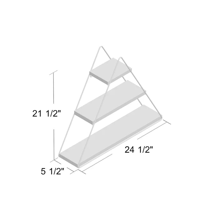 Iron and Solid Sheesham Wood 3 Tiered Floating Rustic Wall Shelf - Furnishiaa -  - 
