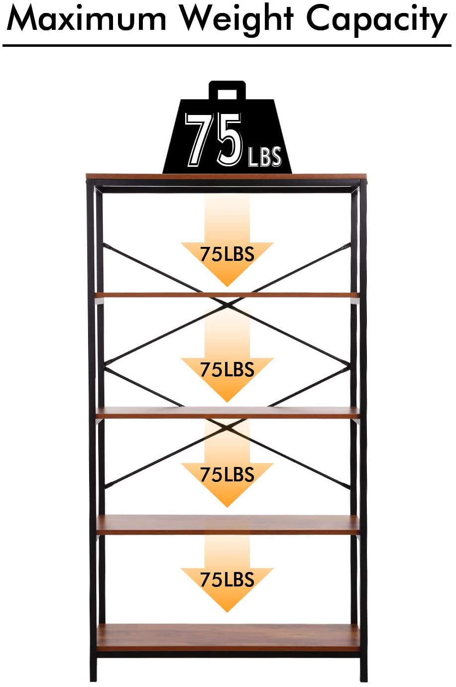 Iron and Solid Wood Book Shelf For Home - Furnishiaa -  - 