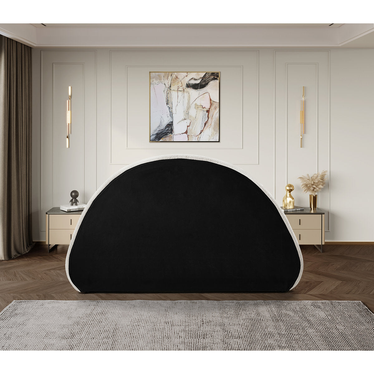 Furnishiaa Premium Fabric Upholstered Platform Bed