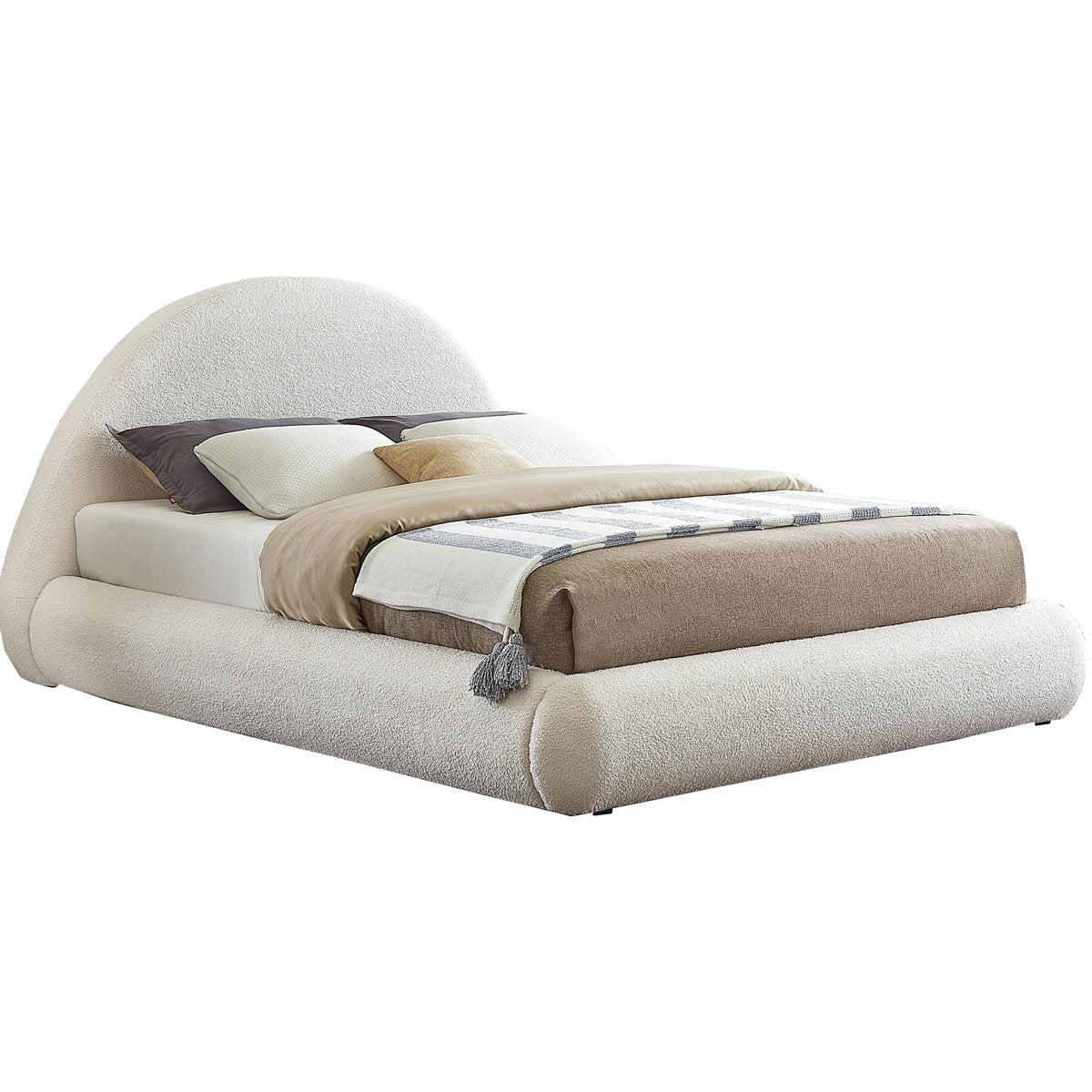 Furnishiaa Premium Fabric Upholstered Platform Bed