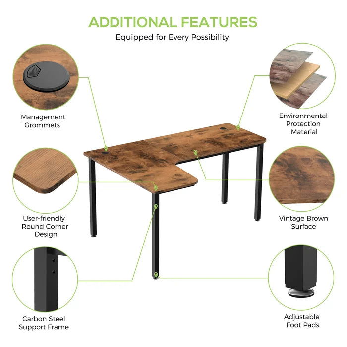 L-Shaped Wooden Office cum Computer cum Study Table - Furnishiaa -  - 