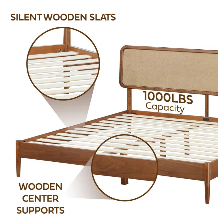 Furnishiaa Solid Sheesham Wood Bed Frame