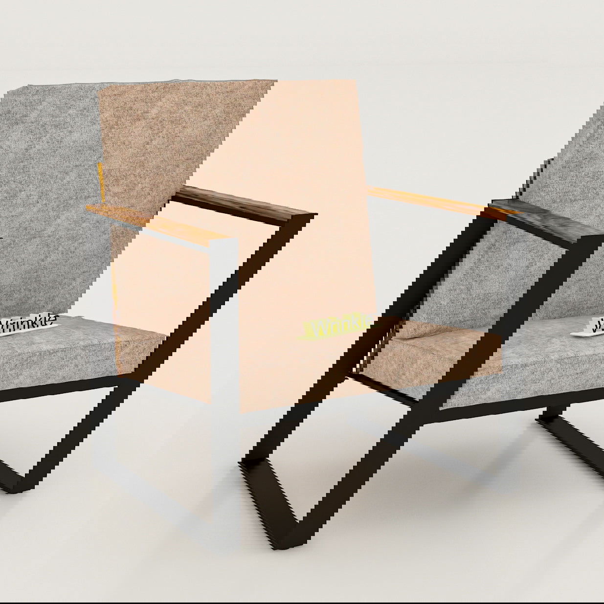 Latest Heavy Iron Metal Arm Chair With Honey finish - Furnishiaa -  - 