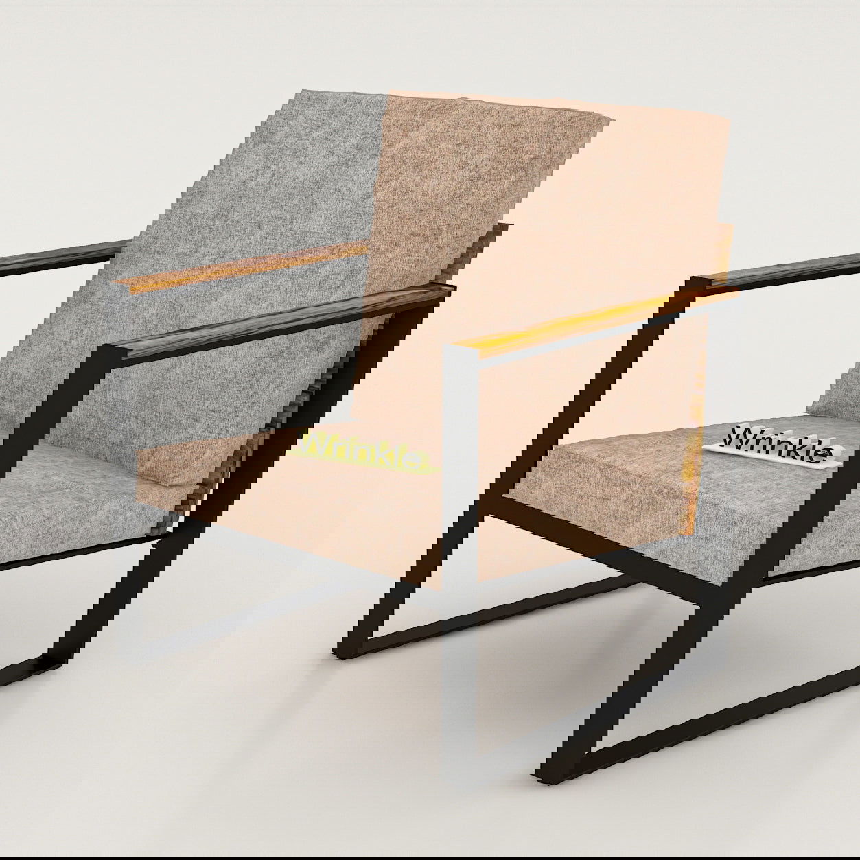 Latest Heavy Iron Metal Arm Chair With Honey finish - Furnishiaa -  - 