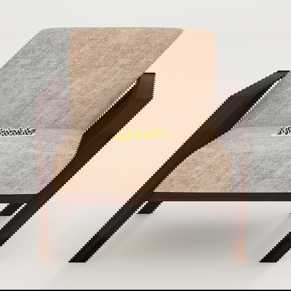 Latest Walnut Solid Sheesham Arm Chair With Molfino Fabric - Furnishiaa -  - 