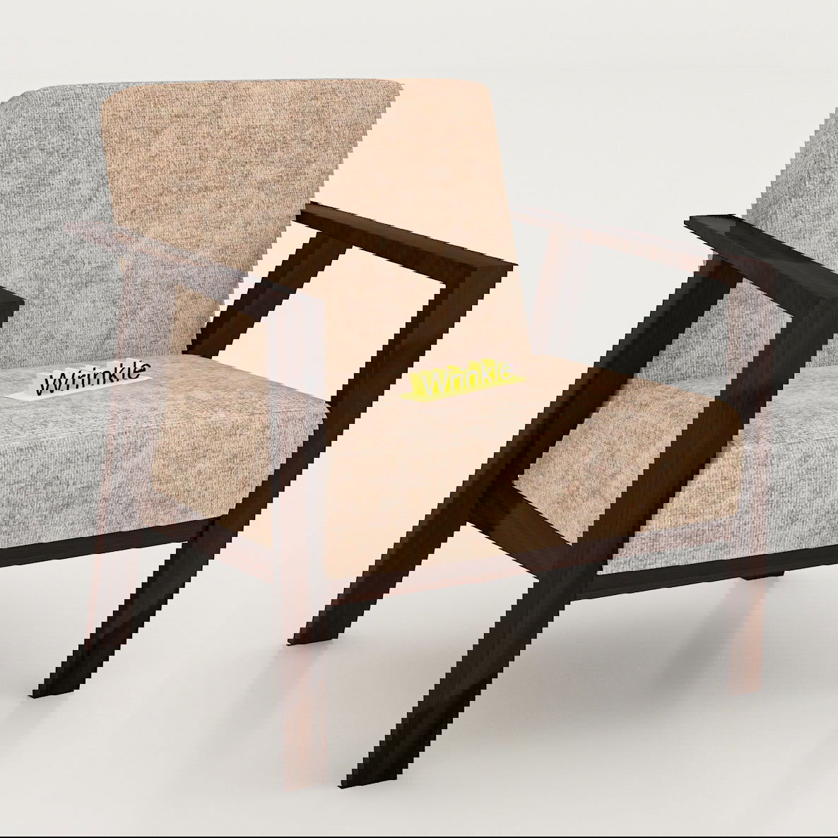 Latest Walnut Solid Sheesham Arm Chair With Molfino Fabric - Furnishiaa -  - 