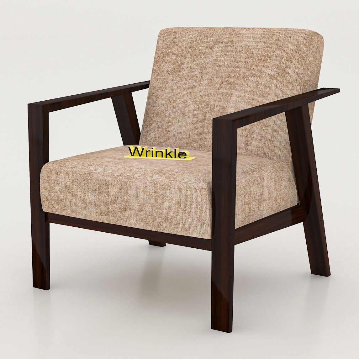 Latest Walnut Solid Sheesham Arm Chair With Molfino Fabric - Furnishiaa -  - 