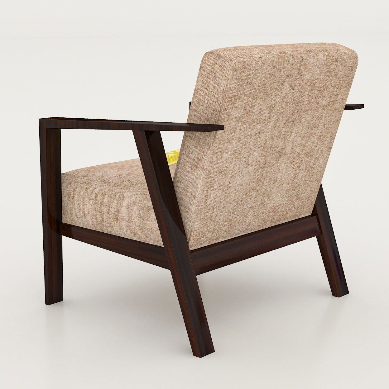 Latest Walnut Solid Sheesham Arm Chair With Molfino Fabric - Furnishiaa -  - 