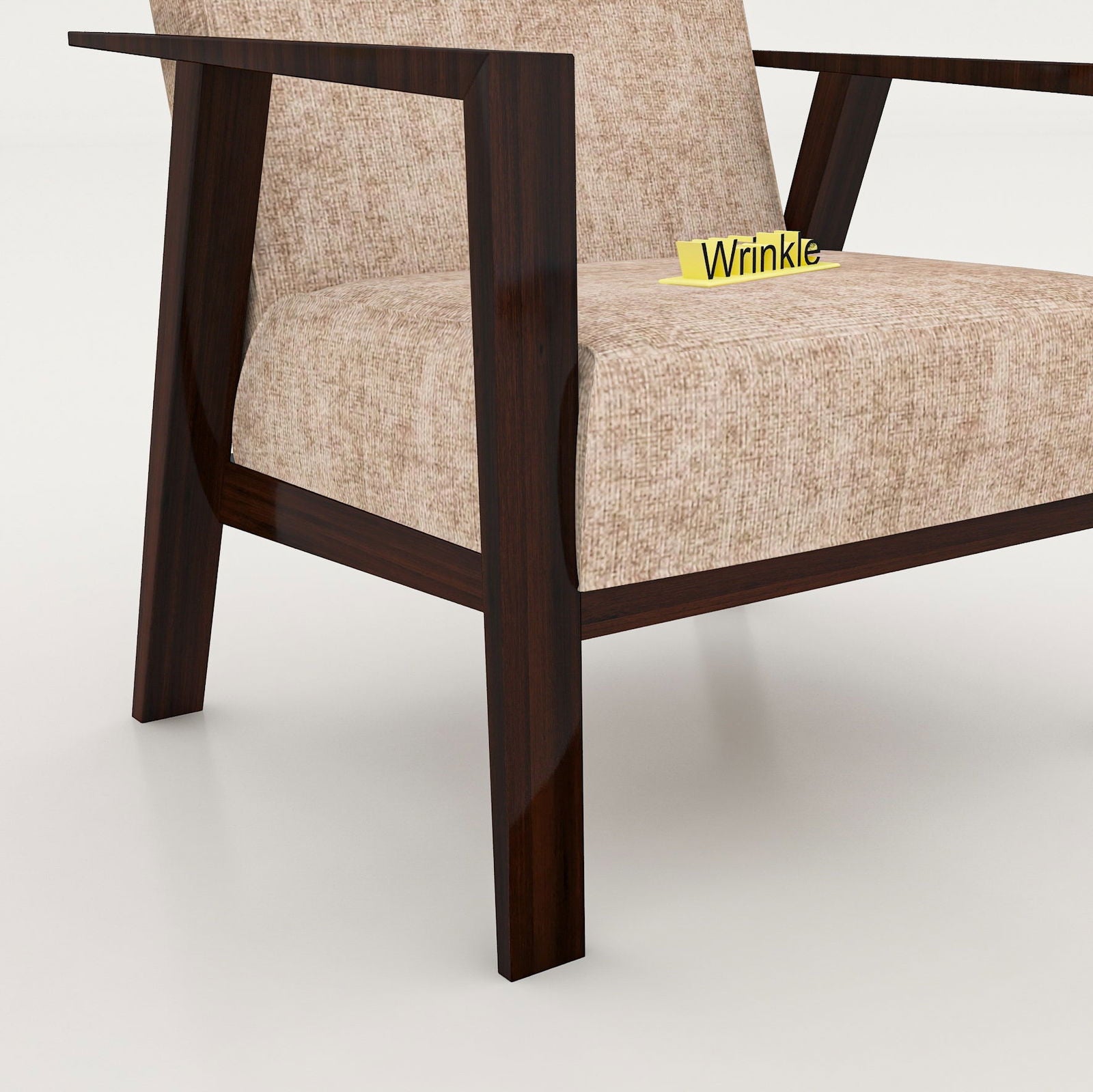 Latest Walnut Solid Sheesham Arm Chair With Molfino Fabric - Furnishiaa -  - 