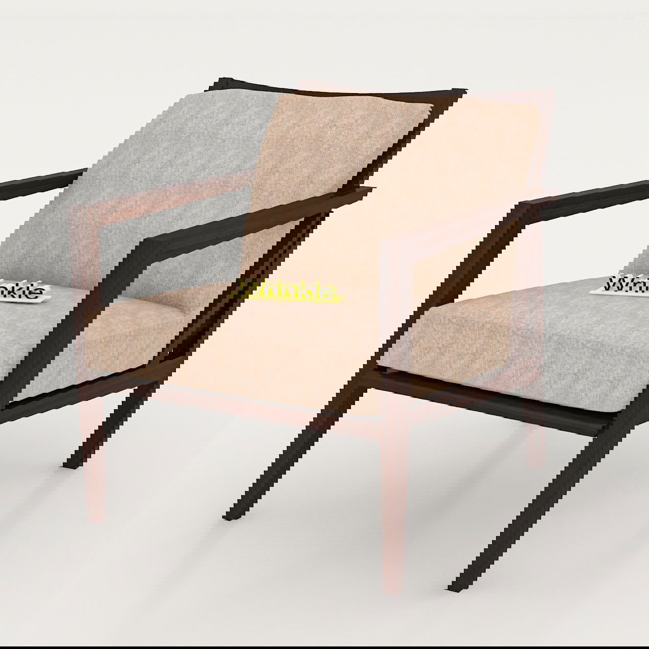 Latest Walnut Solid Sheesham Wooden Arm Chair With Molfino Fabric - Furnishiaa -  - 