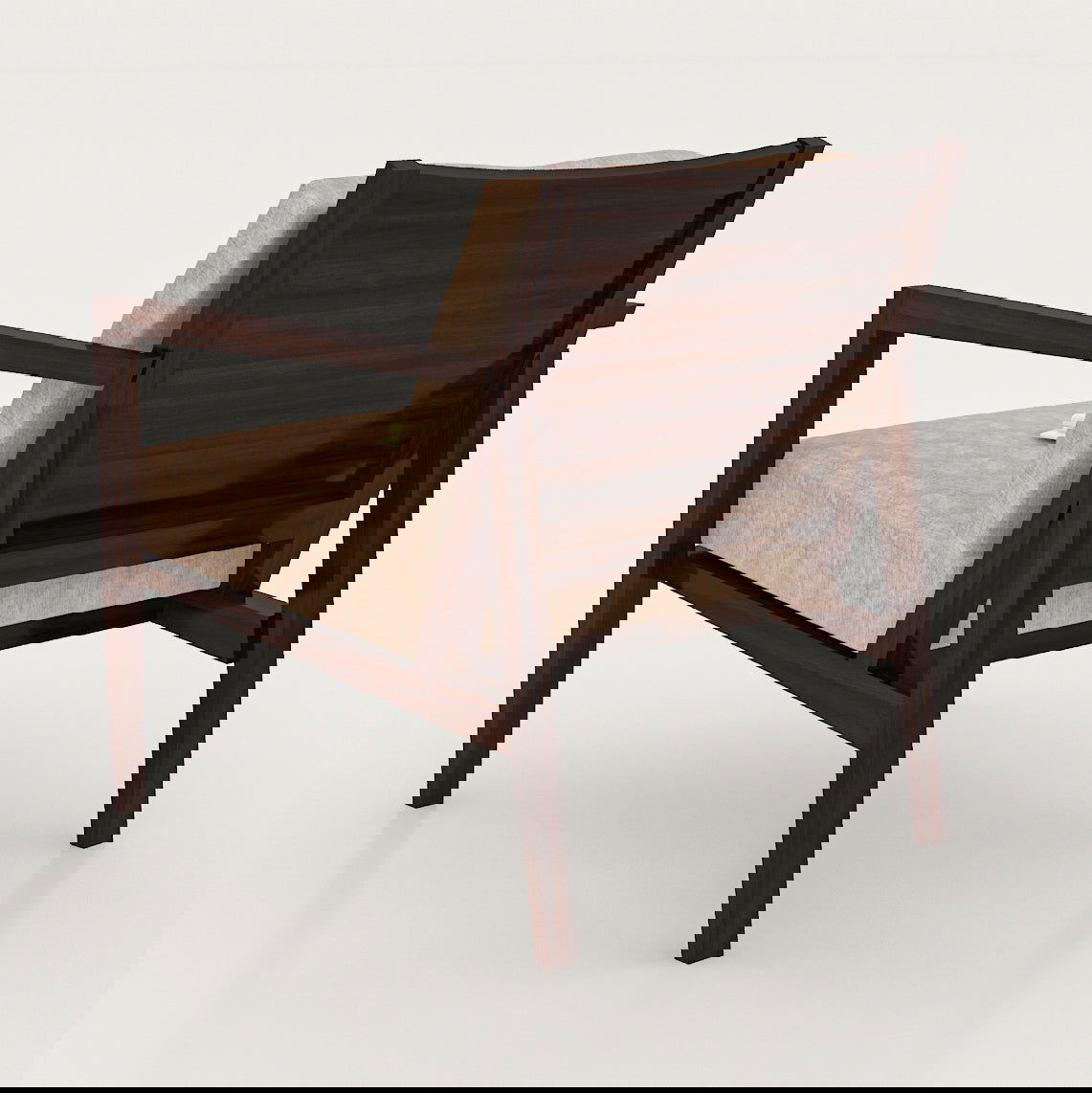 Latest Walnut Solid Sheesham Wooden Arm Chair With Molfino Fabric - Furnishiaa -  - 