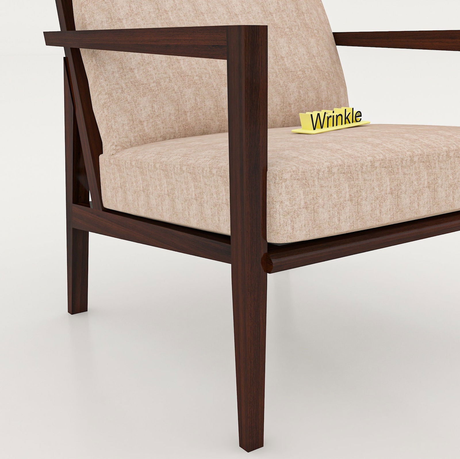 Latest Walnut Solid Sheesham Wooden Arm Chair With Molfino Fabric - Furnishiaa -  - 