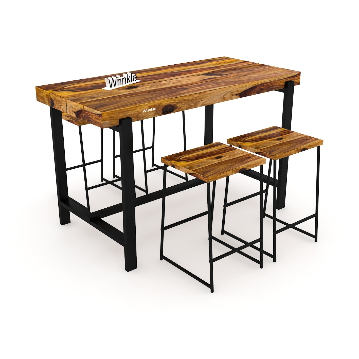 Likely True New 1 Sheesham Wood & Metal Dining Set for Home - Furnishiaa -  - 