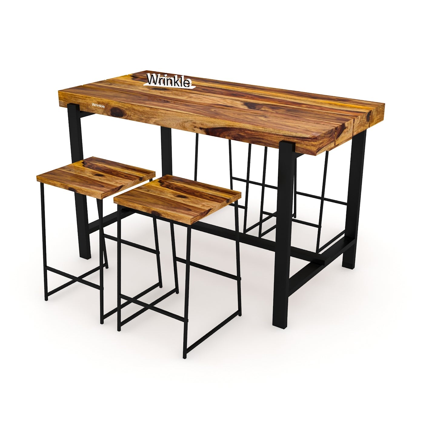 Likely True New 1 Sheesham Wood & Metal Dining Set for Home - Furnishiaa -  - 