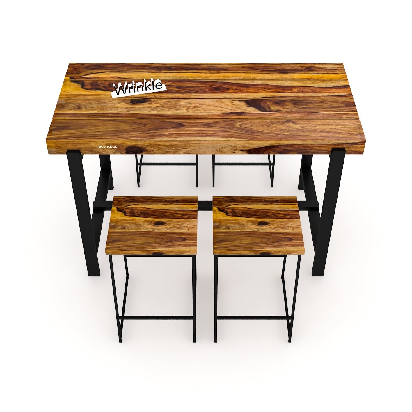 Likely True New 1 Sheesham Wood & Metal Dining Set for Home - Furnishiaa -  - 