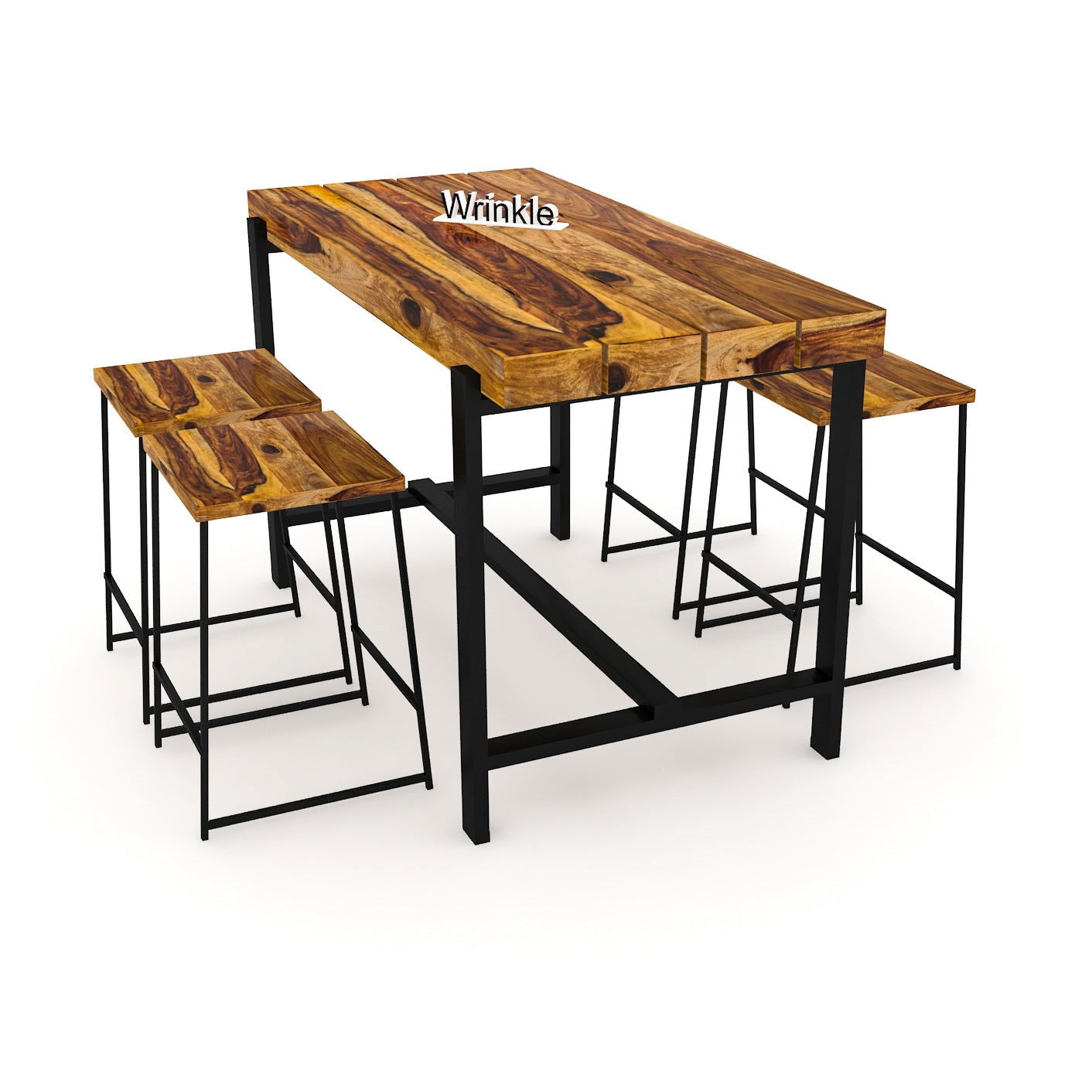 Likely True New 1 Sheesham Wood & Metal Dining Set for Home - Furnishiaa -  - 