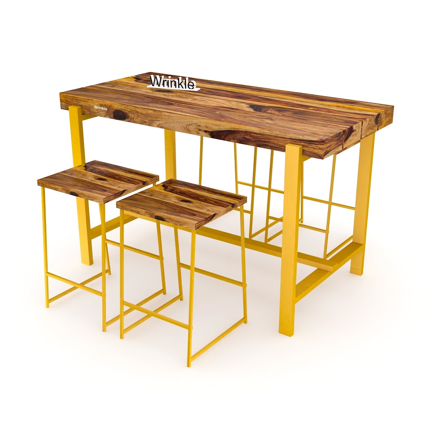 Likely True New 1 Sheesham Wood & Metal Dining Set for Home - Furnishiaa -  - 