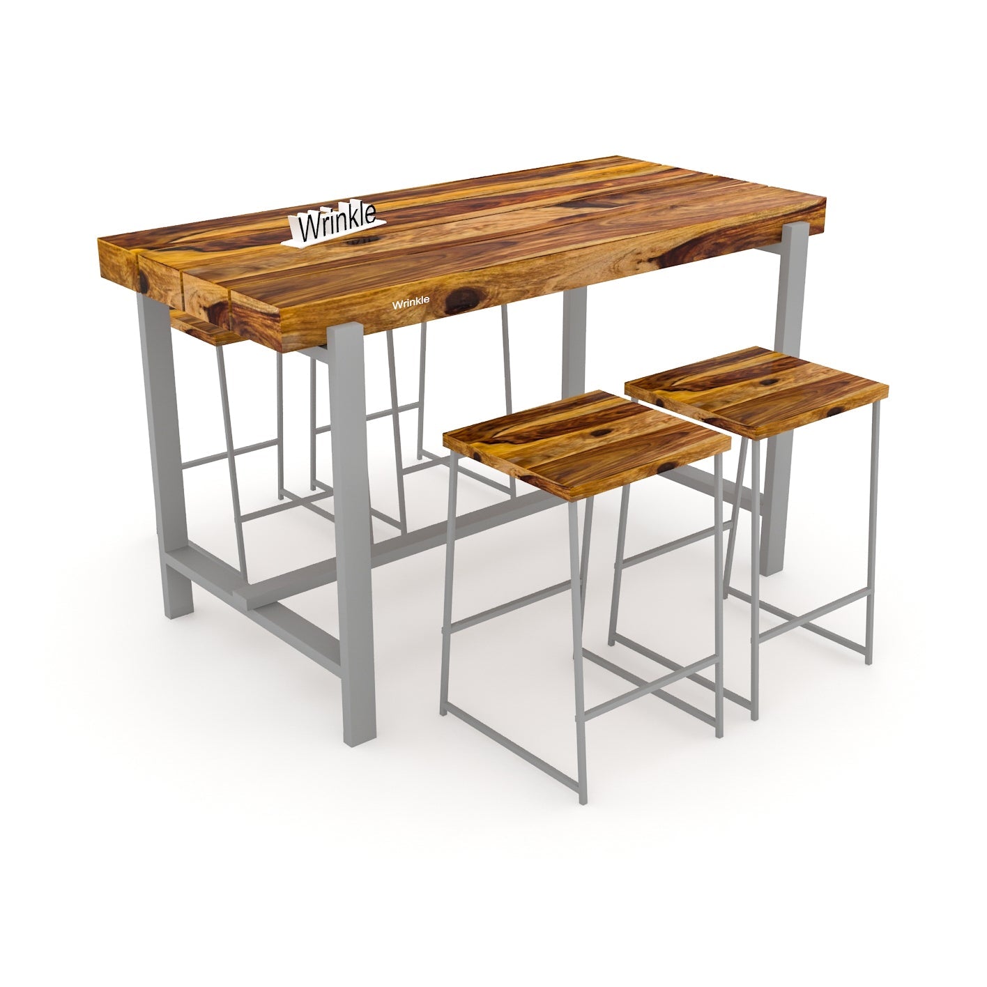 Likely True New 1 Sheesham Wood & Metal Dining Set for Home - Furnishiaa -  - 