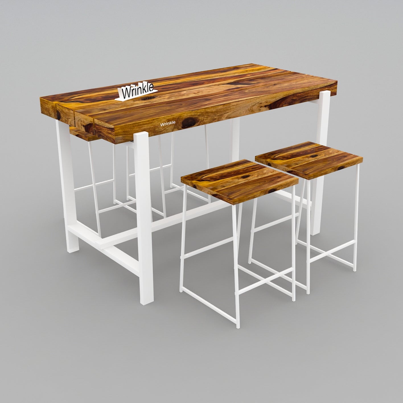 Likely True New 1 Sheesham Wood & Metal Dining Set for Home - Furnishiaa -  - 