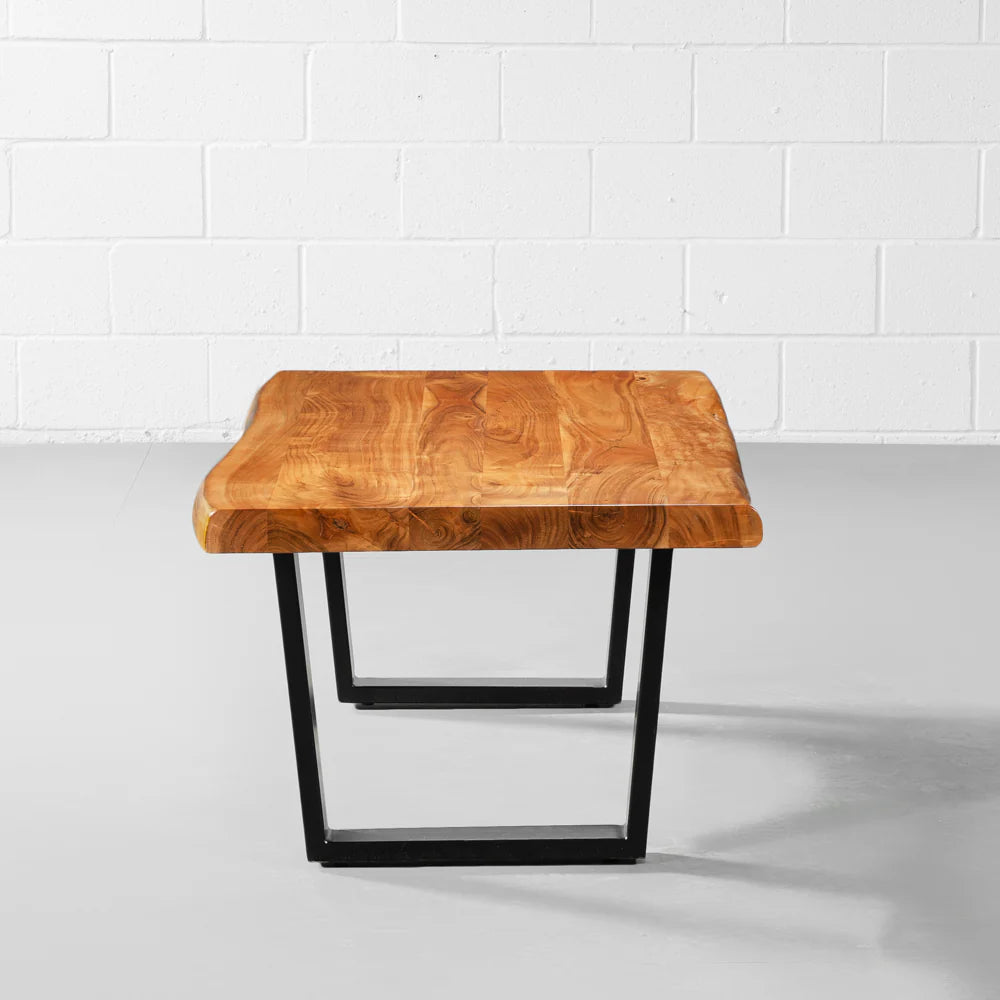 Luxurious Live Edge Solid Wood U Shape Leg Coffee Table - Furnishiaa -  - 