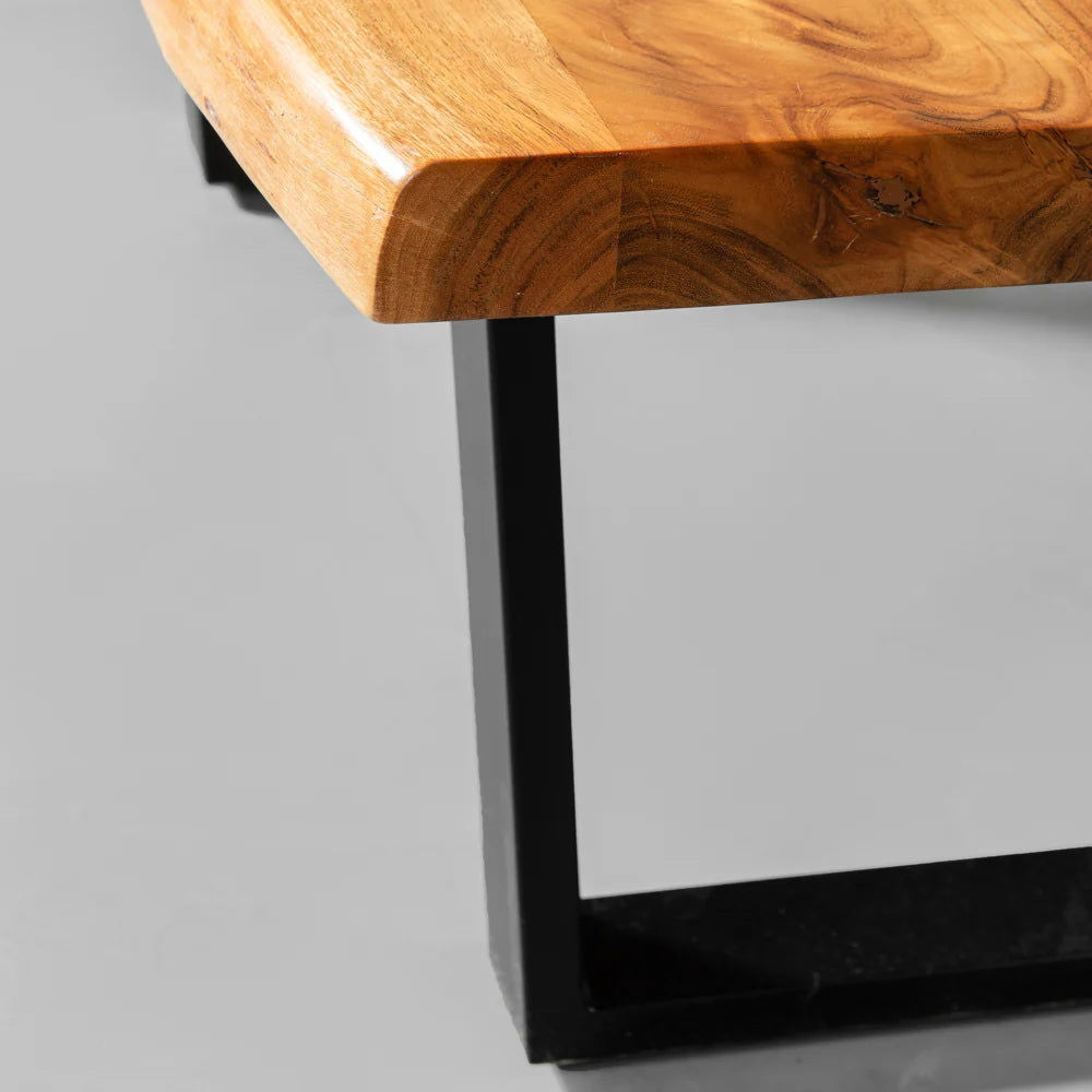 Luxurious Live Edge Solid Wood U Shape Leg Coffee Table - Furnishiaa -  - 