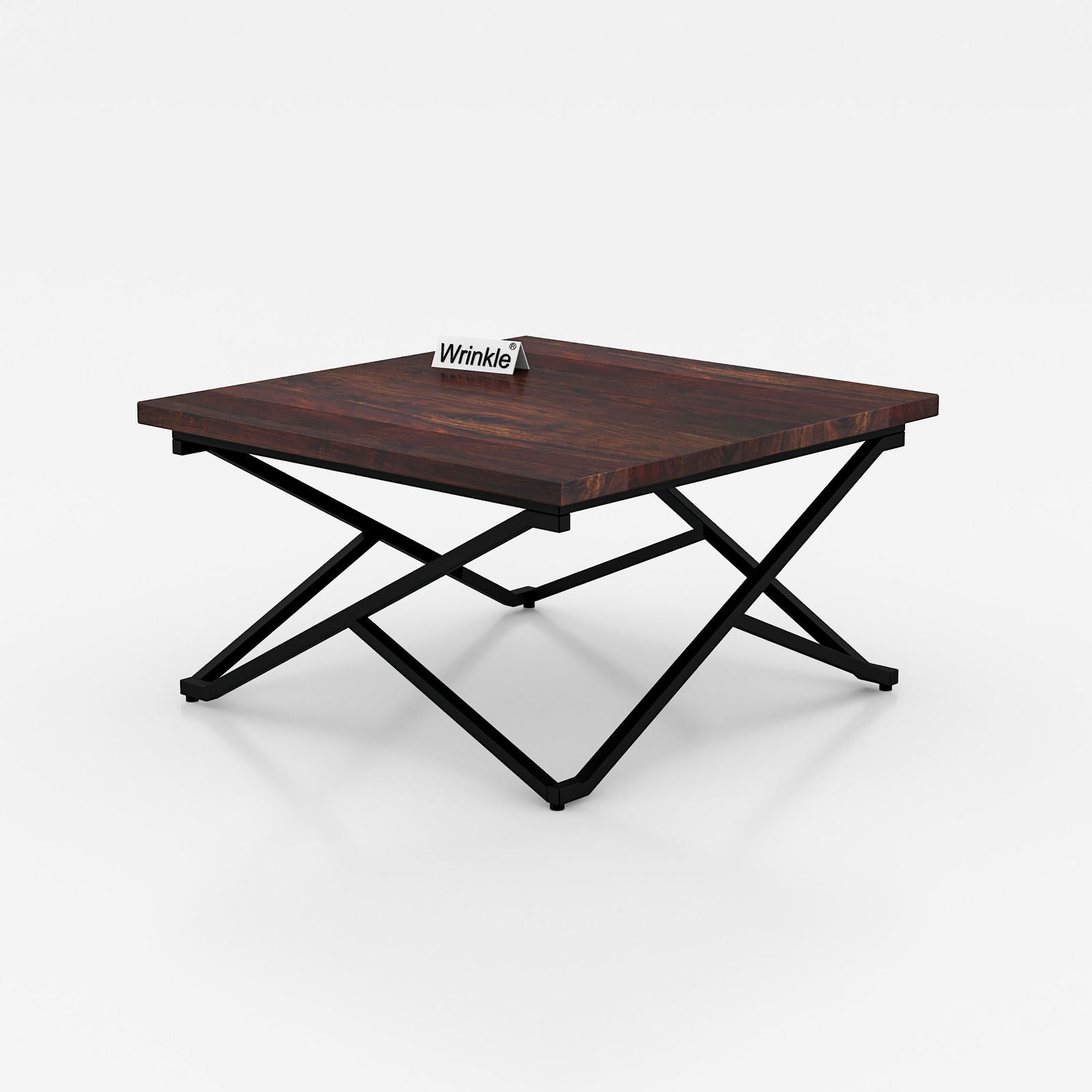 Luxurious Metal  Coffee Table Walnut Top in Sheesham Wood - Furnishiaa -  - 