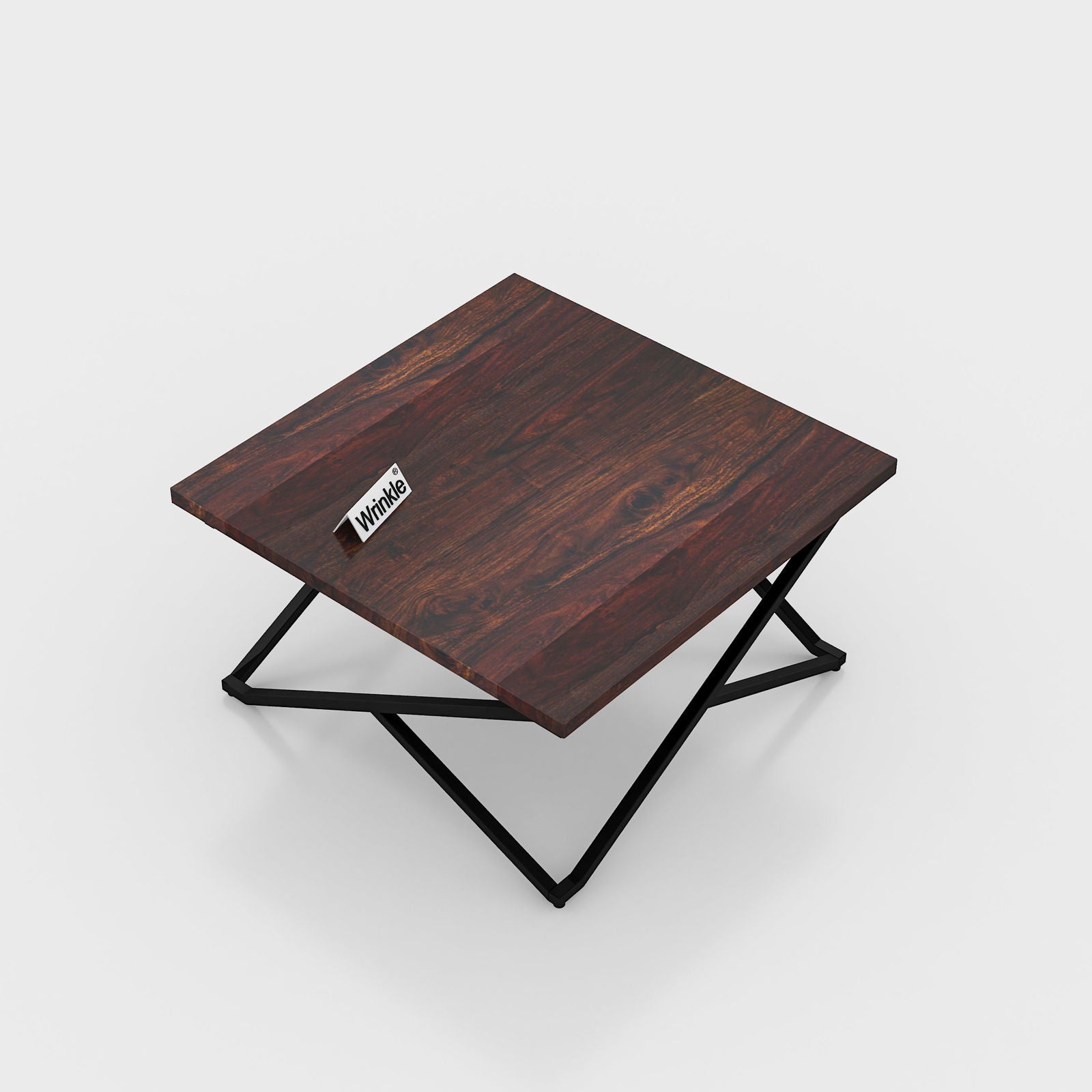 Luxurious Metal  Coffee Table Walnut Top in Sheesham Wood - Furnishiaa -  - 