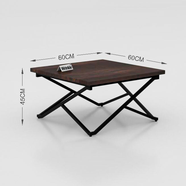 Luxurious Metal  Coffee Table Walnut Top in Sheesham Wood - Furnishiaa -  - 