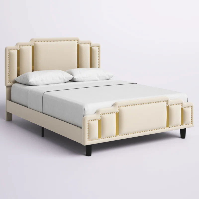 Luxurious Velvet Upholstered Bed With Tufted Headboard - Furnishiaa -  - 