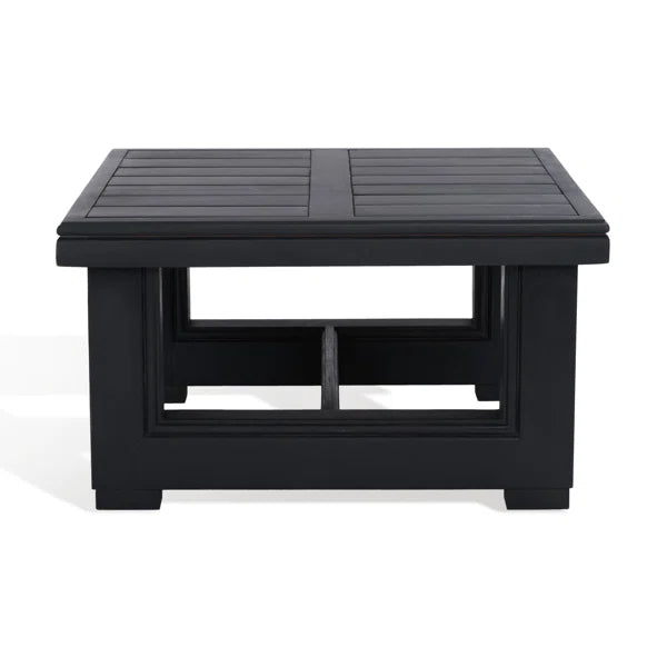 Furnishiaa Solid Wood Black Sofa Set With Coffee Table For Living Room