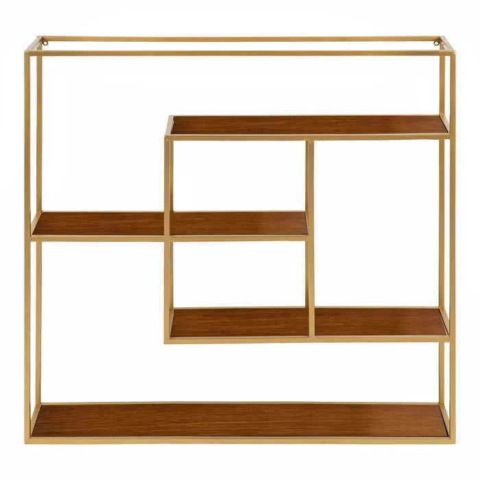 MetaL/Solid Sheesham Wood 4 Piece Square Floating Shelf Set - Furnishiaa -  - 