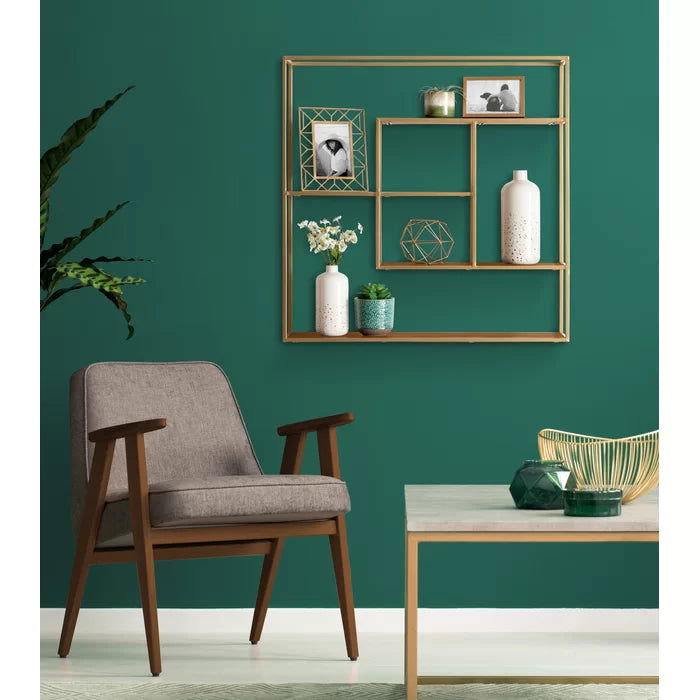 MetaL/Solid Sheesham Wood 4 Piece Square Floating Shelf Set - Furnishiaa -  - 