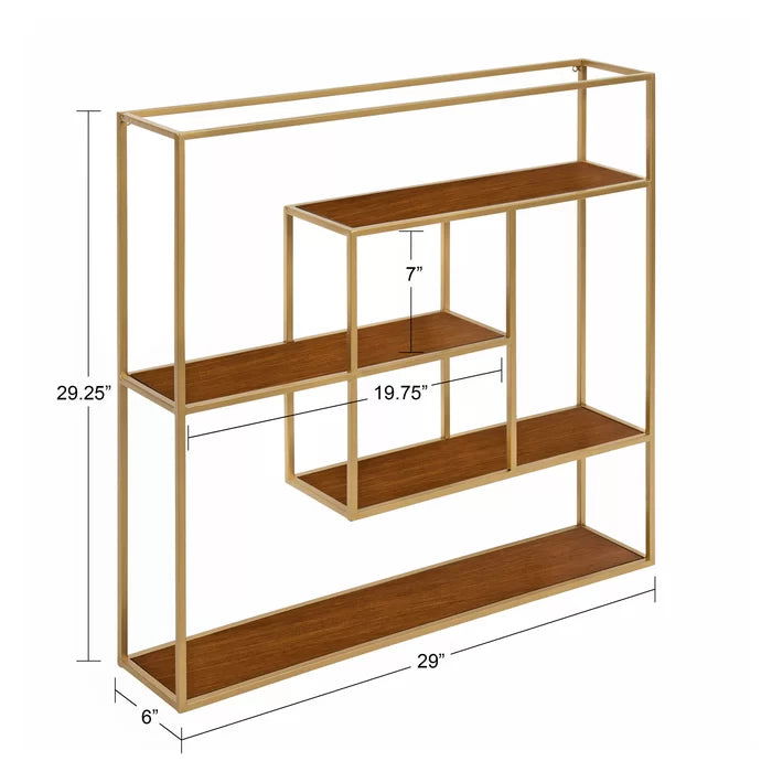 MetaL/Solid Sheesham Wood 4 Piece Square Floating Shelf Set - Furnishiaa -  - 