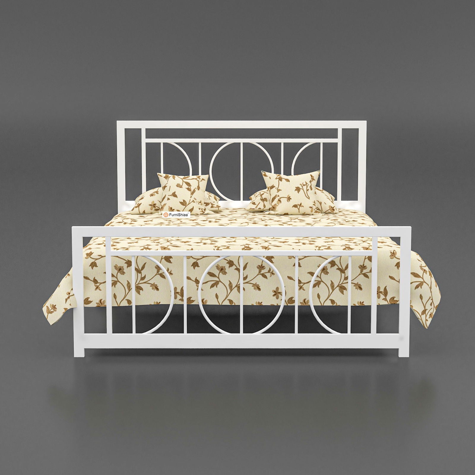 MetalCraft Minimal Moons Iron Bed - Furnishiaa -  - 