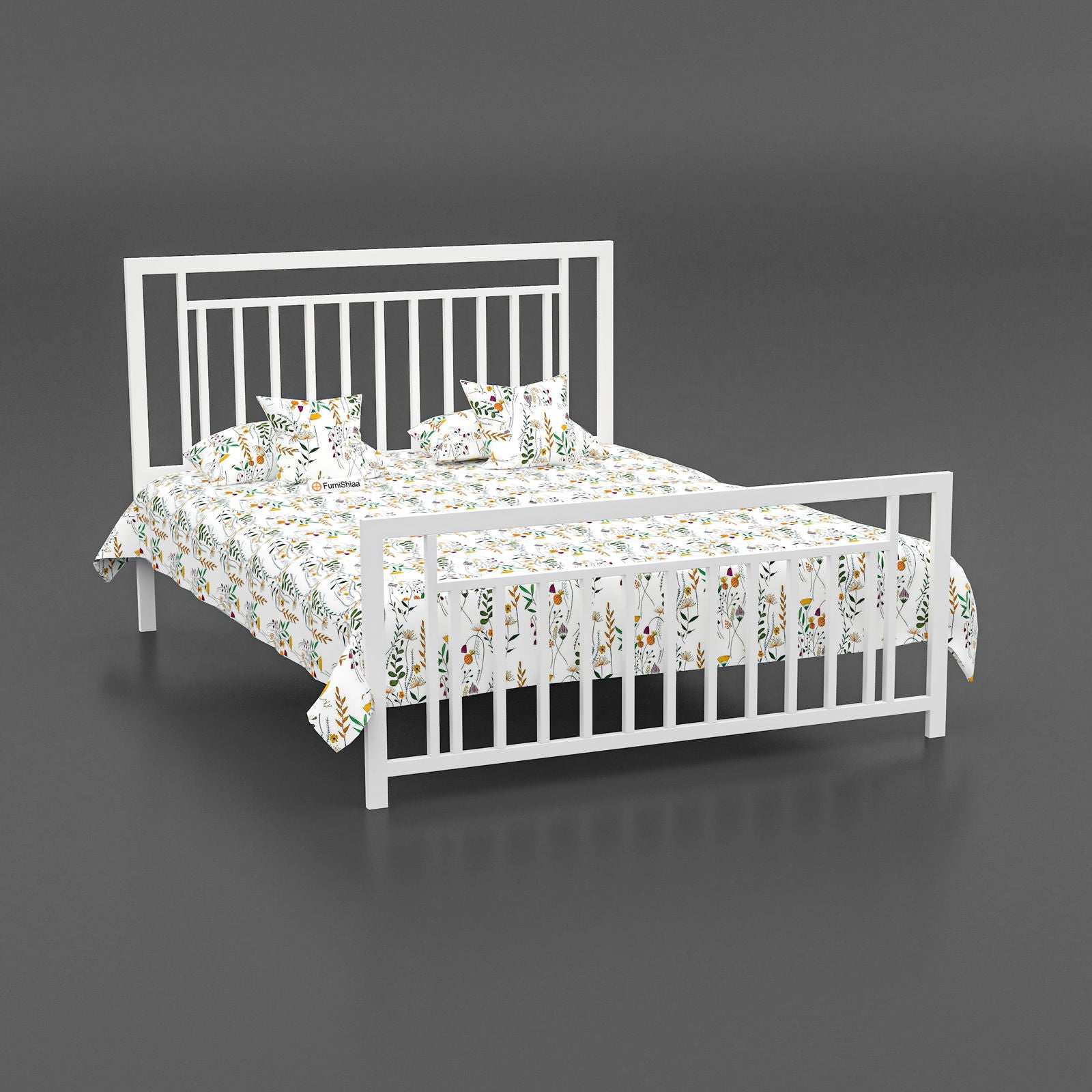 MetalCraft Parallel Lines Iron Bed - Furnishiaa -  - 