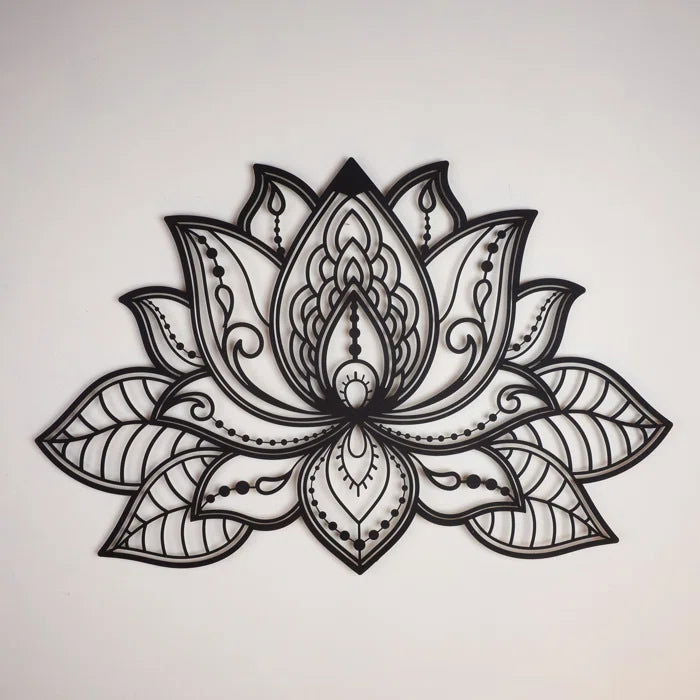 Metal 3D Lotus Wall Hanging Wall Art for Home & Décor - Furnishiaa -  - 
