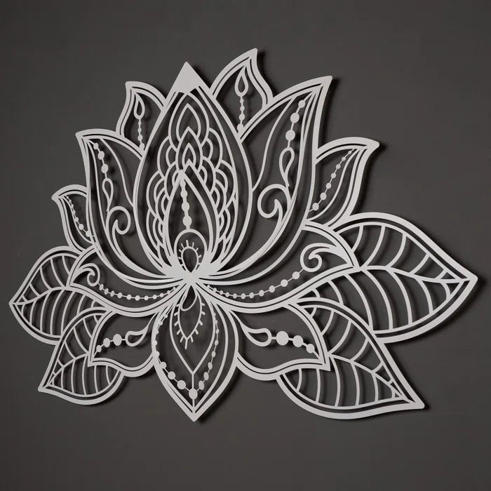 Metal 3D Lotus Wall Hanging Wall Art for Home & Décor - Furnishiaa -  - 