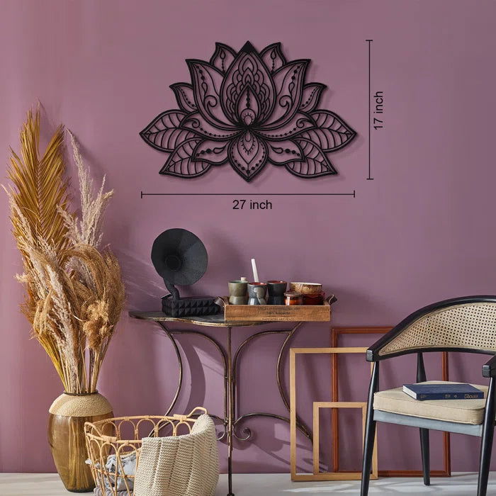 Metal 3D Lotus Wall Hanging Wall Art for Home & Décor - Furnishiaa -  - 