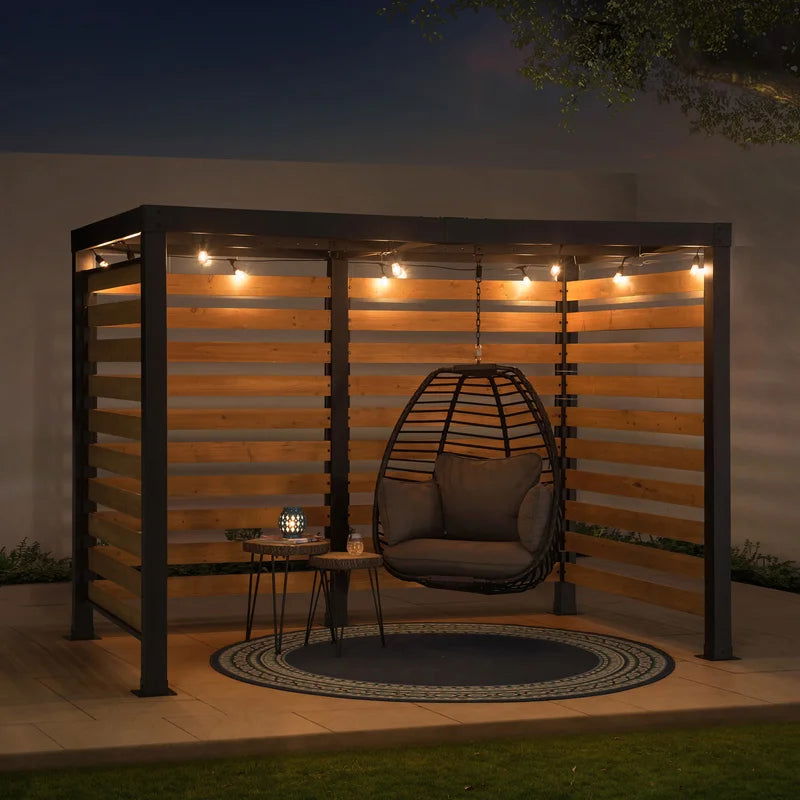 Metal And Wood 10 fit X 6 fit Pergola For Small Spaces - Furnishiaa -  - 