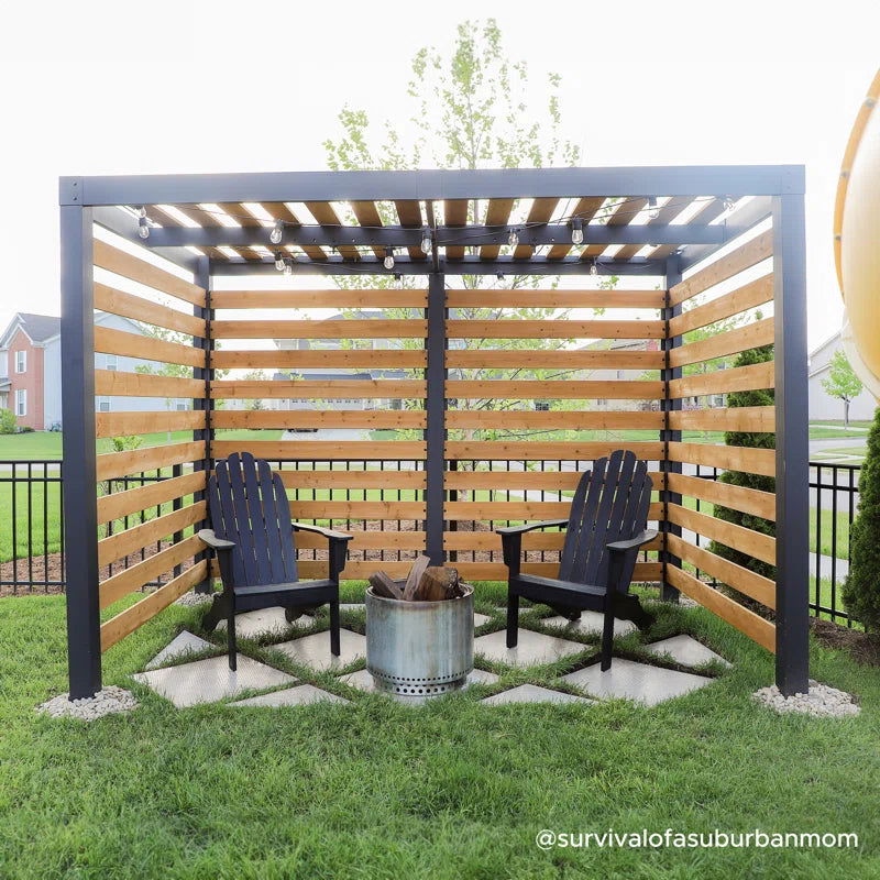 Metal And Wood 10 fit X 6 fit Pergola For Small Spaces - Furnishiaa -  - 