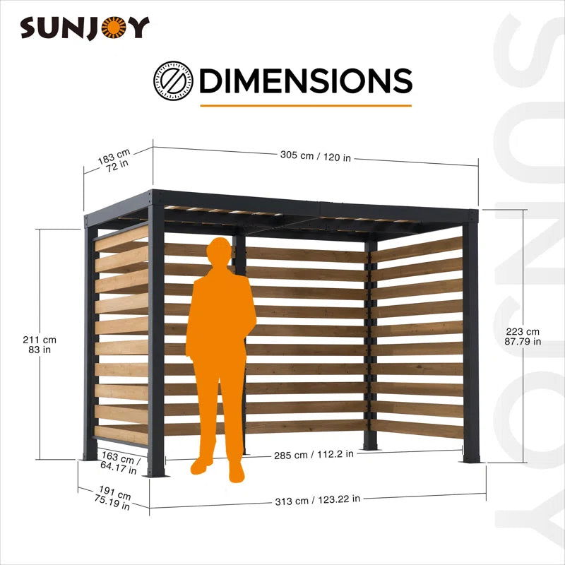 Metal And Wood 10 fit X 6 fit Pergola For Small Spaces - Furnishiaa -  - 