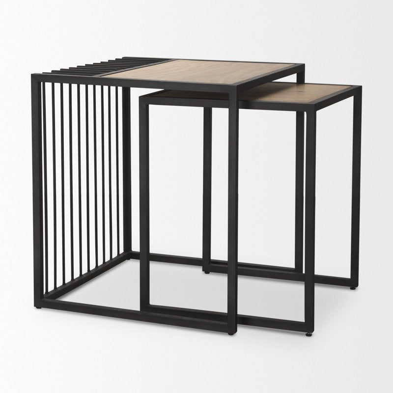 Metal & Solid Wood Nesting Table - Furnishiaa -  - 