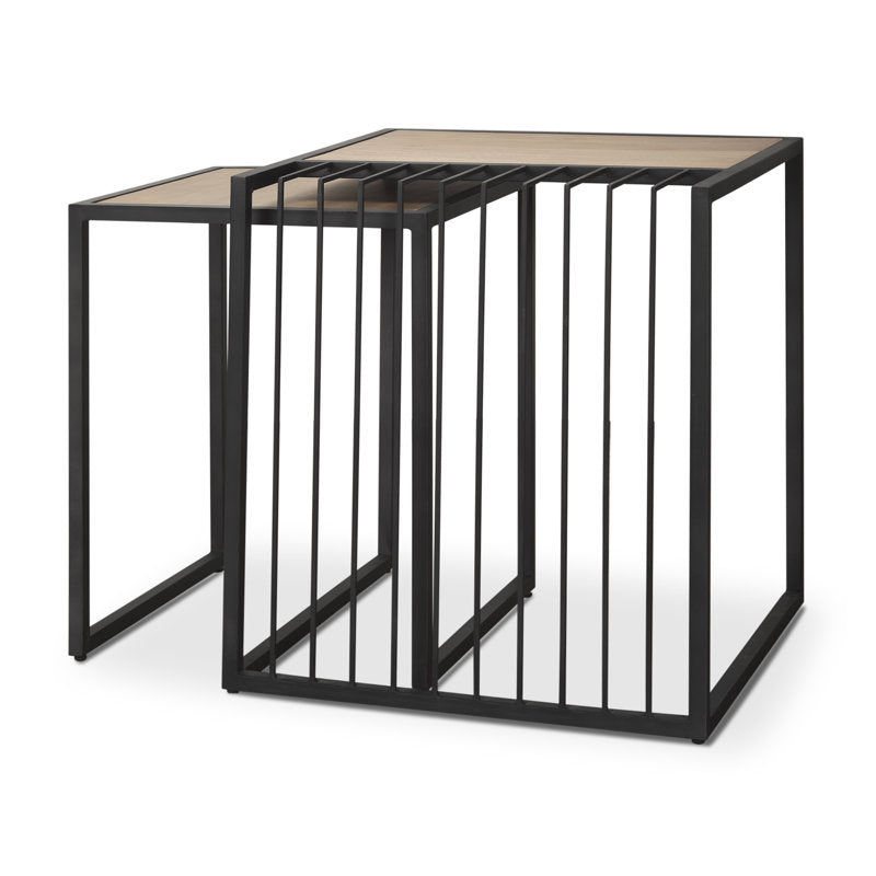 Metal & Solid Wood Nesting Table - Furnishiaa -  - 