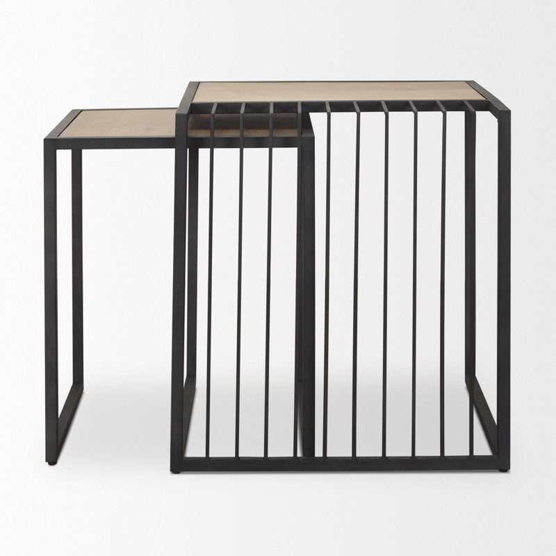 Metal & Solid Wood Nesting Table - Furnishiaa -  - 