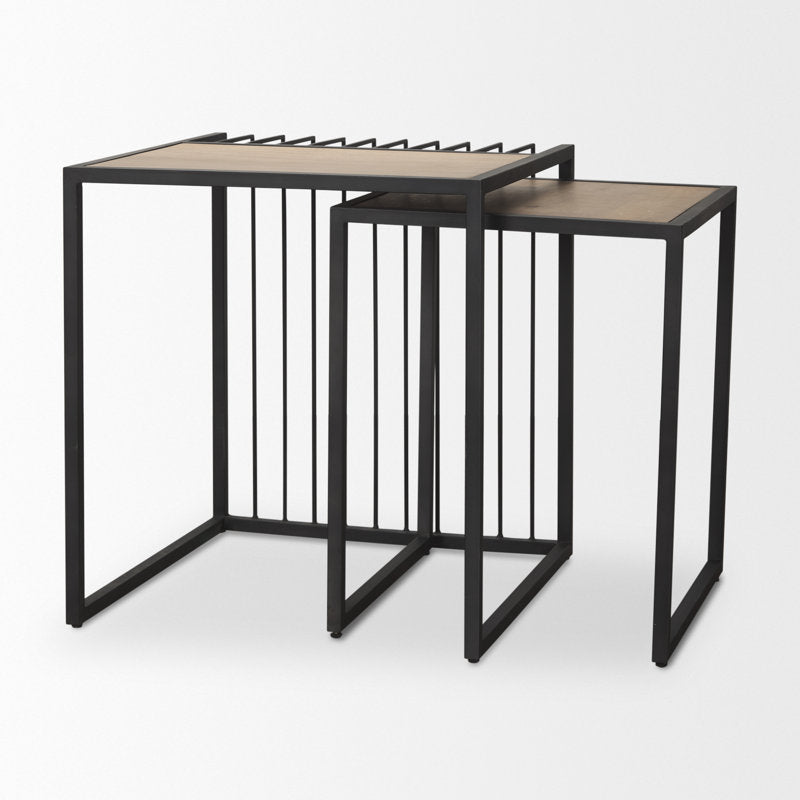 Metal & Solid Wood Nesting Table - Furnishiaa -  - 