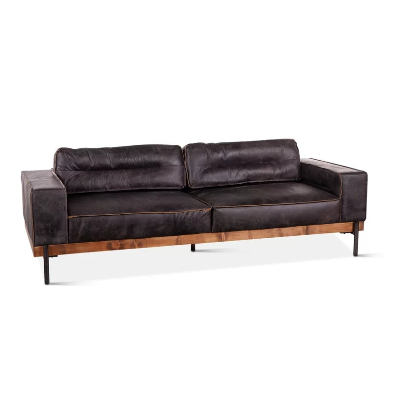Metal & Synthetic Leather Arm Sofa Brown - Furnishiaa -  - 