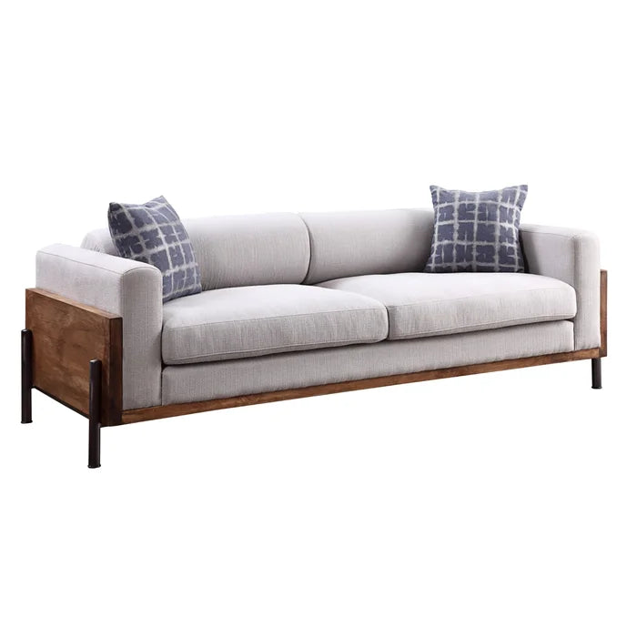 Metal Wood Fluffy Sofa with Iron Legs - Furnishiaa -  - 
