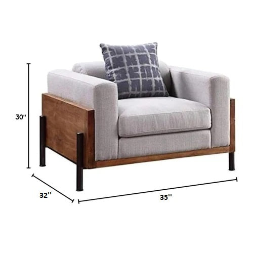 Metal Wood Fluffy Sofa with Iron Legs - Furnishiaa -  - 